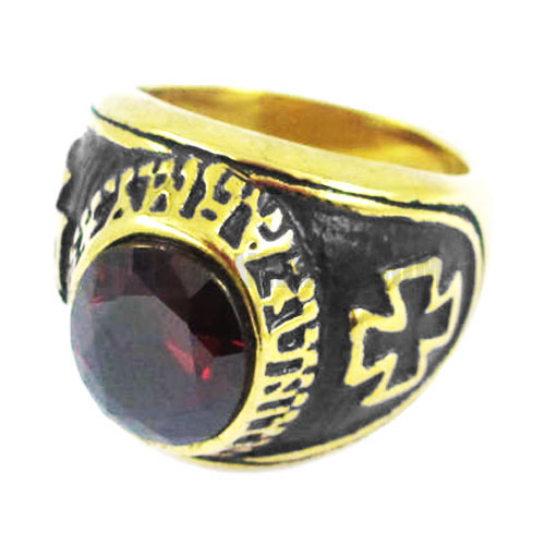 Mens CZ Stainless Steel Ring, Carved Word Ring, Cross Ring SWR0321 - Click Image to Close