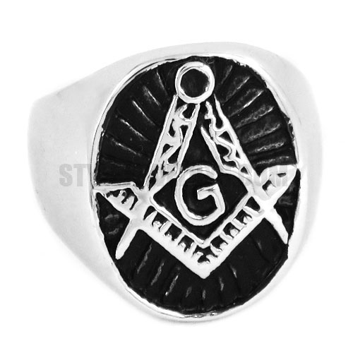 Stainless Steel Ring Freemason Masonic Ring SWR0410 - Click Image to Close