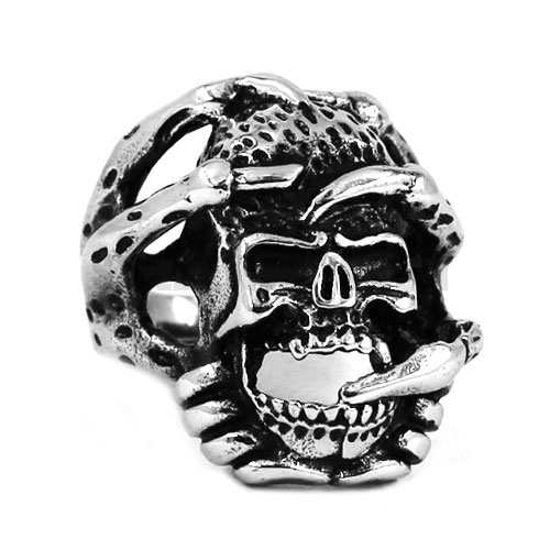 Stainless Steel Skull Ring SWR0422 - Click Image to Close