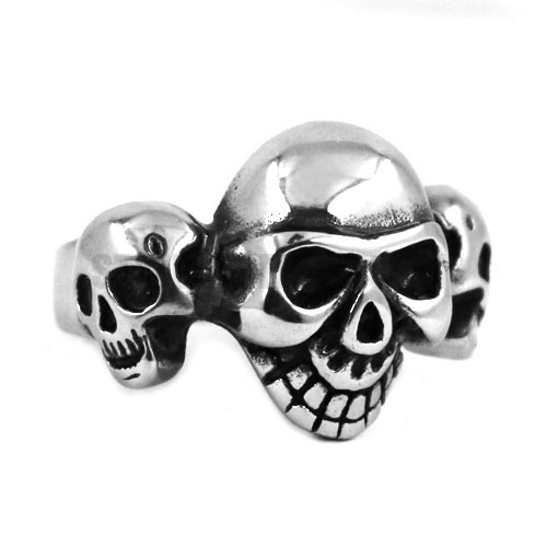 Stainless Steel Ring Vintage Gothic Skull Ring SWR0425 - Click Image to Close