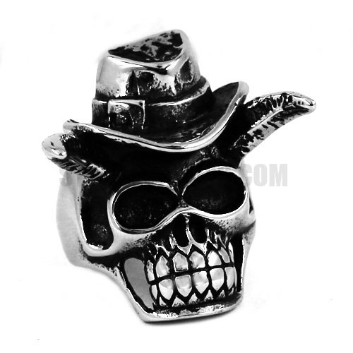 Gothic Stainless Steel Skull Ring SWR0430 - Click Image to Close
