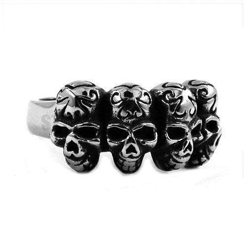 Stainless Steel Skull Ring SWR0433 - Click Image to Close