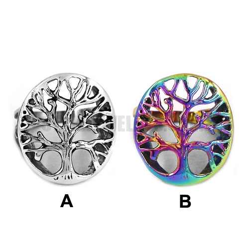 Stainless Steel Colorful Color The Tree Of Life Ring SWR0440 - Click Image to Close