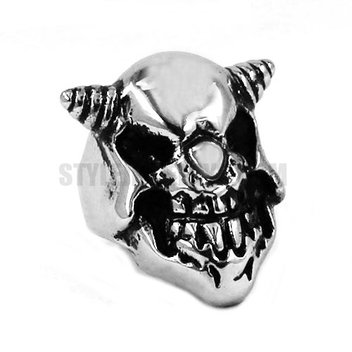 Vintage Stainless Steel Jewelry Skull Ring SWR0482 - Click Image to Close