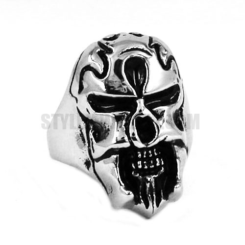 Vintage Stainless Steel Jewelry Skull Ring SWR0484 - Click Image to Close