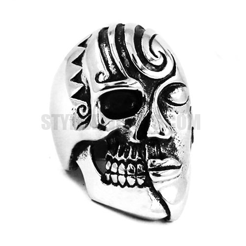 Gothic Stainless Steel Skull Ring SWR0489 - Click Image to Close