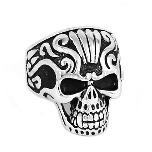 Gothic Stainless Steel Skull Ring SWR0491 - Click Image to Close