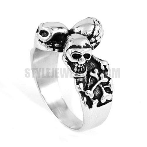 Stainless Steel Skull Ring SWR0492 - Click Image to Close