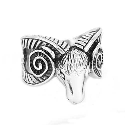 Stainless Steel Sheep Ring SWR0512 - Click Image to Close