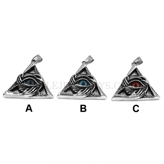 Triangle Evil Hand Pendant Stainless Steel Jewelry Pendant SWP0548 - Click Image to Close