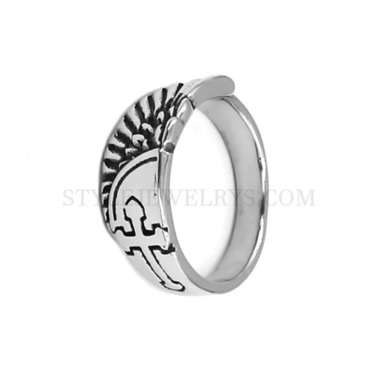 Fashion Wing Cross Ring Stainless Steel Jewelry Eagle Wings biker Ring Wholesale SWR0987 - Click Image to Close