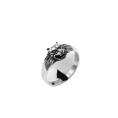 Fashion S925 Sterling Silver Wolf Ring Animal Wolf Head Biker Ring For Men Women SWR0956