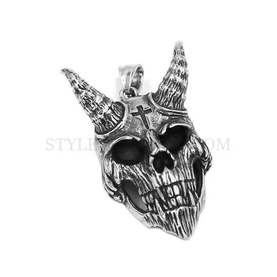 Vintage Skull Cross Pendant Stainless Steel Jewelry Skull Pendant Men Pendant SWP0536 - Click Image to Close