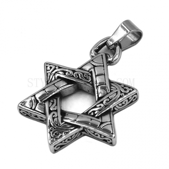 Pentagram Celtic Knot Pendant Stainless Steel Jewelry Silver Biker Pendant SWP0473 - Click Image to Close