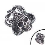 Stainless Steel Jewelry Ring A crowned Skull Ring SWR0105