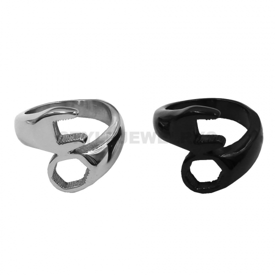 Motorcycle Reparing Tools Spanner /Wrench Ring Stainless Steel Jewelry Fashion Ring SWR1008 - Click Image to Close