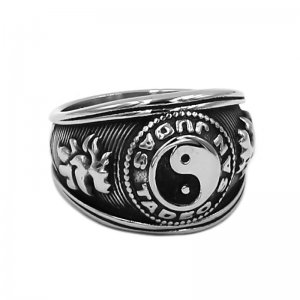 Chinese Taoism Ying Yan Symbol Ring Stainless Steel Ring SWR0778