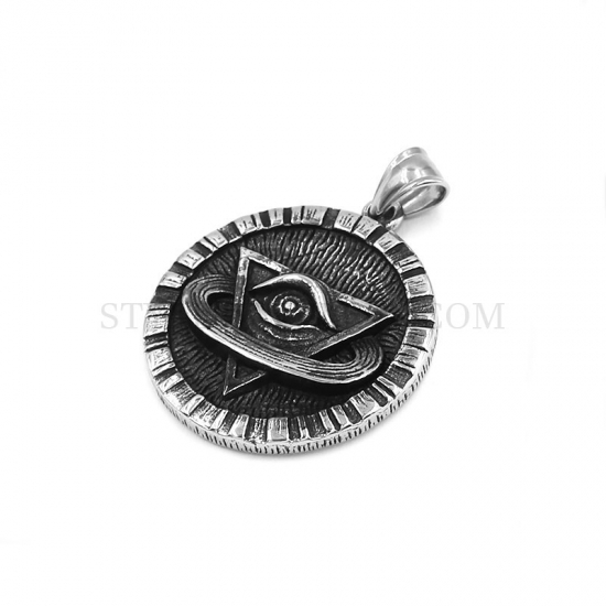 Illuminati Pyramid Eye Symbol Pendant Stainless Steel Jewelry Pendant Biker Pendant Wholesale SWP0566 - Click Image to Close