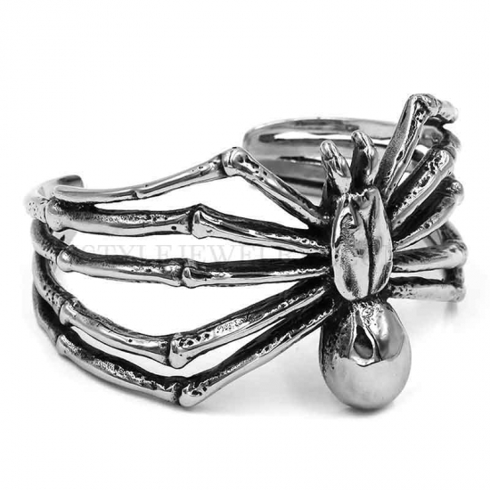Big Spider Cuff Bracelet Stainless Steel Jewelry Man Bangle Animal Bangle SJB0361 - Click Image to Close