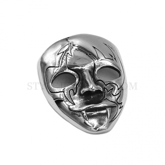 Clown Mask Stainless Steel Necklace Pendant Men Jewelry Hip-hop Pendant SWP0556 - Click Image to Close