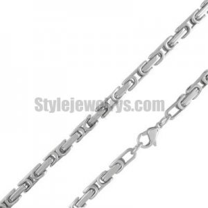 Stainless steel jewelry Chain 50cm - 55cm Byzantine link chain necklace w/lobster 4mm ch360284