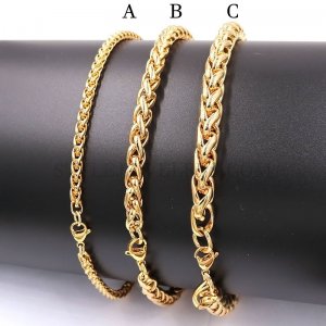 Stainless Steel Jewelry Chain 55cm - 60cm Length Gold Celtic Rope Chain Necklace Ch360306
