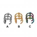 Anodized Stainless Steel Triple Hoop Fake Cartilage Ear Nose Lip Cuff Wrap Clip On Earrings SJE370178