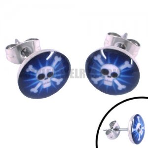 Stainless steel jewelry skull earring SJE370042