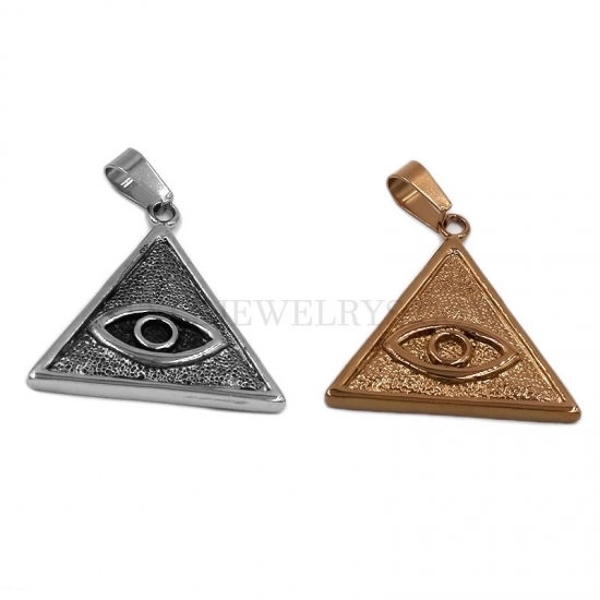 Wholesale Illuminati Pyramid Eye Symbol Pendant Stainless Steel Jewelry Pendant Biker Pendant SWP0515 - Click Image to Close