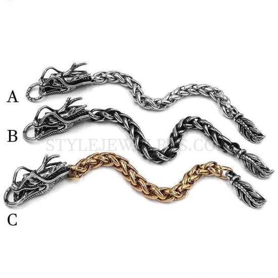 Dragon Bracelet Stainless Steel Jewelry Bracelet Biker Bracelet SJB0358 - Click Image to Close