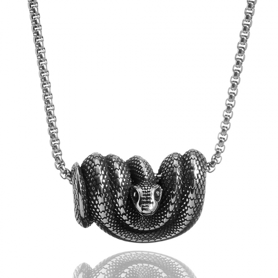 Snake Pendant Stainless Steel Jewelry Pendant Animal Pendant SWP0679 - Click Image to Close