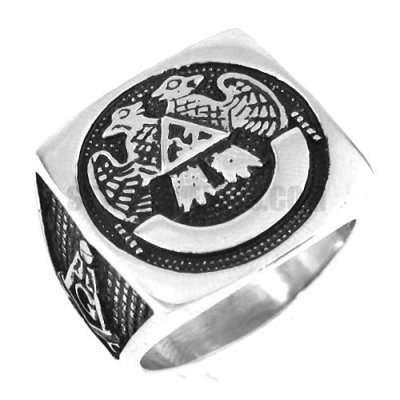 Stainless steel ring, vintage freemason masonic ring SWR0143