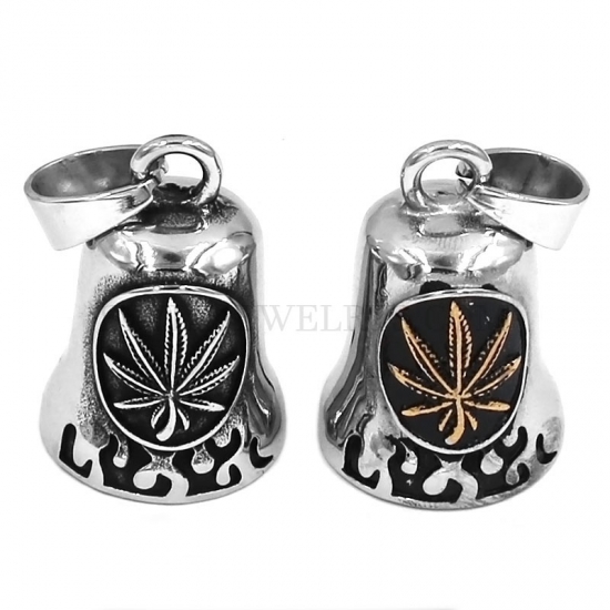 Hemp leaf Bell Pendant Stainless Steel Jewelry Bell Pendant Biker Pendant Wholesale SWP0612 - Click Image to Close