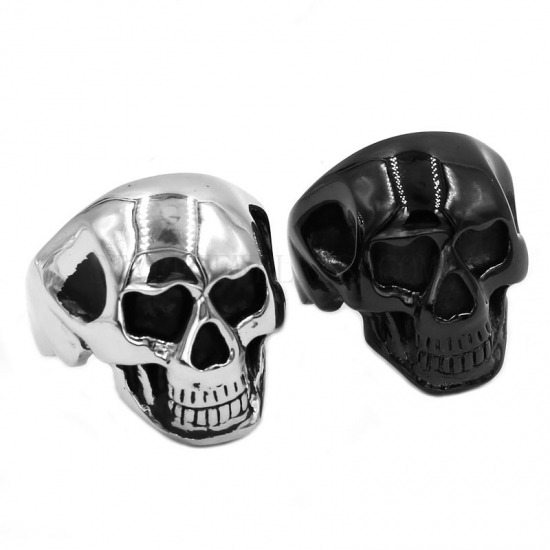 Heart Eye Socket Skull Ring Stainless Steel Fashion Hip Hop Rock Style Jewelry Biker Ring SWR0803 - Click Image to Close