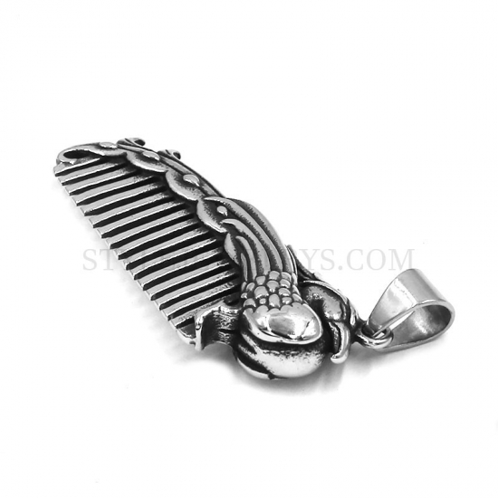 Peacock Comb Pendant Stainless Steel Jewelry Fashion Animal Biker Pendant Gift SWP0608 - Click Image to Close