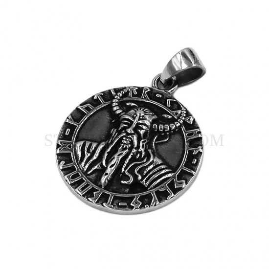 Punk Odin Symbol Motor Biker Pendant Stainless Steel Jewelry Norse Viking Biker Pendant Celtic Knot Amulet Pendant SWP0490 - Click Image to Close