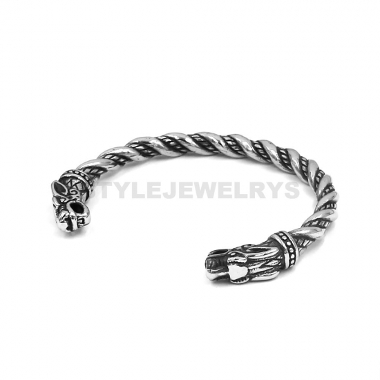 Dragon Bangle Stainless Steel Jewelry Cuff Bracelet Fashion Animal Bangle Biker Bangle SJB0385 - Click Image to Close