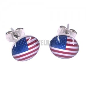 Stainless steel jewelry America flag earring SJE370047