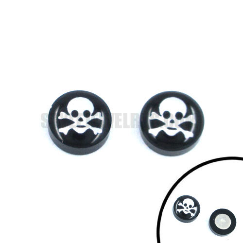 Stainless steel jewelry earring Magnetic skull earring SJE370075 - Click Image to Close
