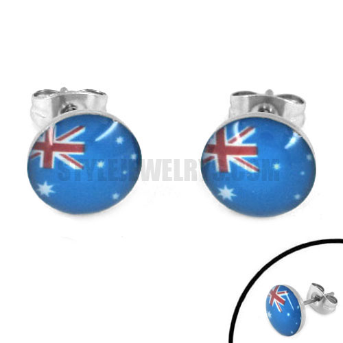 Stainless steel earring world cup earring & Australia symbol earring SJE370083 - Click Image to Close