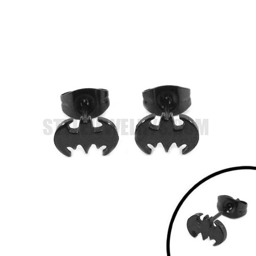 Stainless Steel Black Small Earring SJE370137s - Click Image to Close