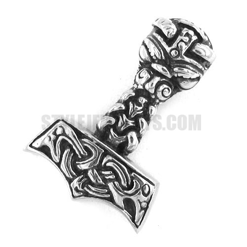 Stainless steel pendant gothic celtic knot lion thors hammer pendant SWP0149 - Click Image to Close