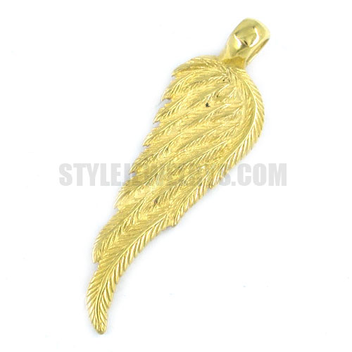Stainless steel jewelry pendant gold single wing pendant SWP0151 - Click Image to Close
