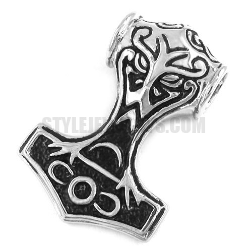Stainless Steel Pendant Band Myth Thor's Hammer Pendant SWP0228 - Click Image to Close