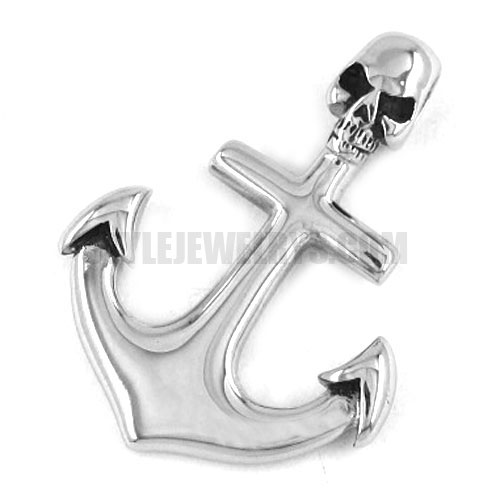 Stainless Steel Anchor Skull Pendant SWP0260 - Click Image to Close