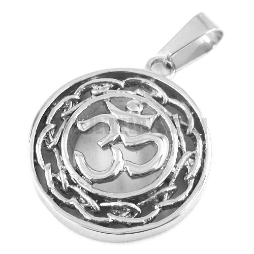 Stainless Steel jewelry pendant Tibetan Buddhism OH pendant SWP0311 - Click Image to Close