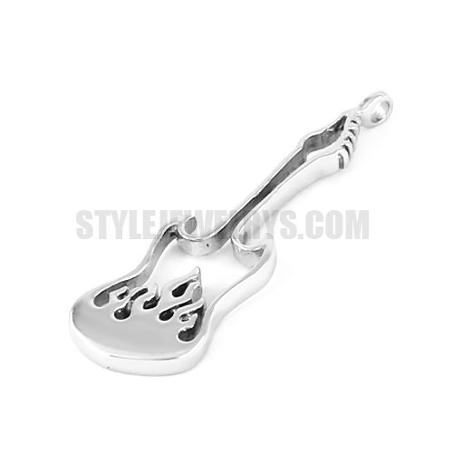 Stainless Steel Electric Bass Guitar Pendant SWP0368 - Click Image to Close