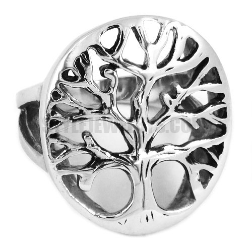 Stainless Steel The Tree Of Life Ring SWR0418 - Click Image to Close
