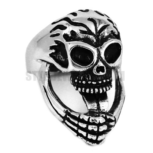 Stainless Steel Skull Ring SWR0421 - Click Image to Close