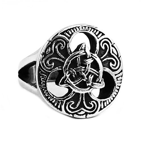 Claddagh Style Celtic Knot Ring Stainless Steel Jewelry Fashion Biker Women Ring SWR0445 - Click Image to Close